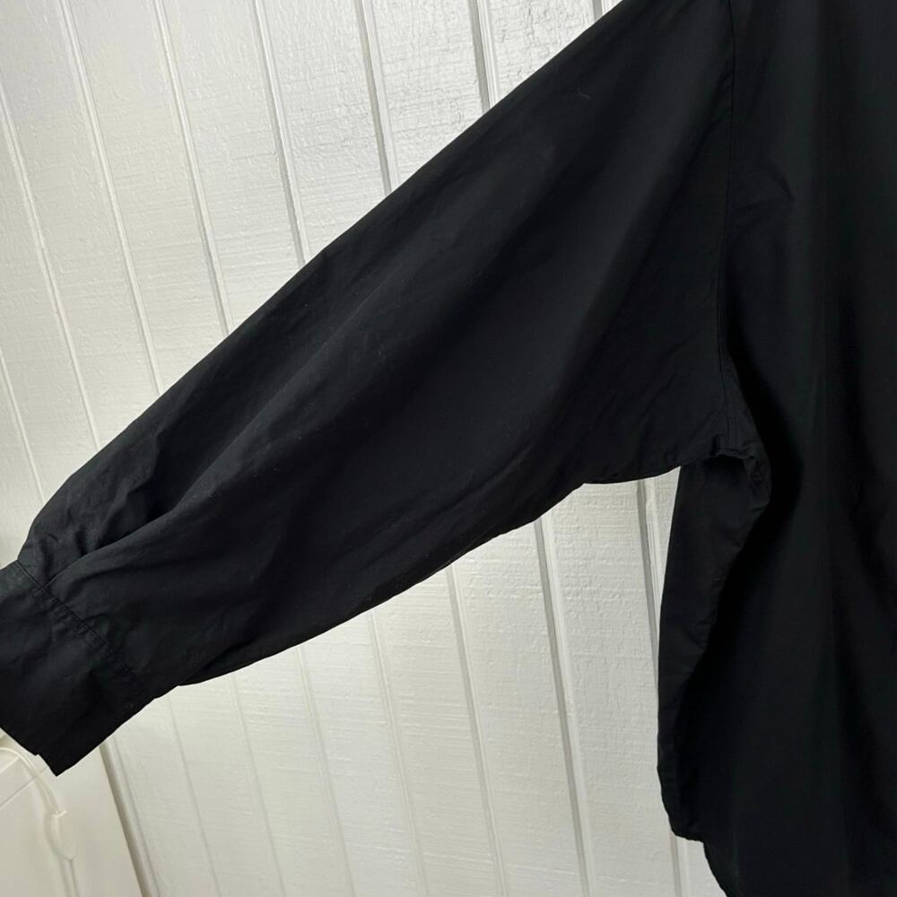 Gap Women Big Shirt Pleated Long Sleeve Blouse Top Whimsigoth Black Size XXLTall - Picture 2 of 5